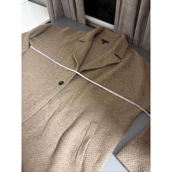Eileen fisher textured wool knit sweater jacket camel size XL pockets single but - Picture 7 of 10